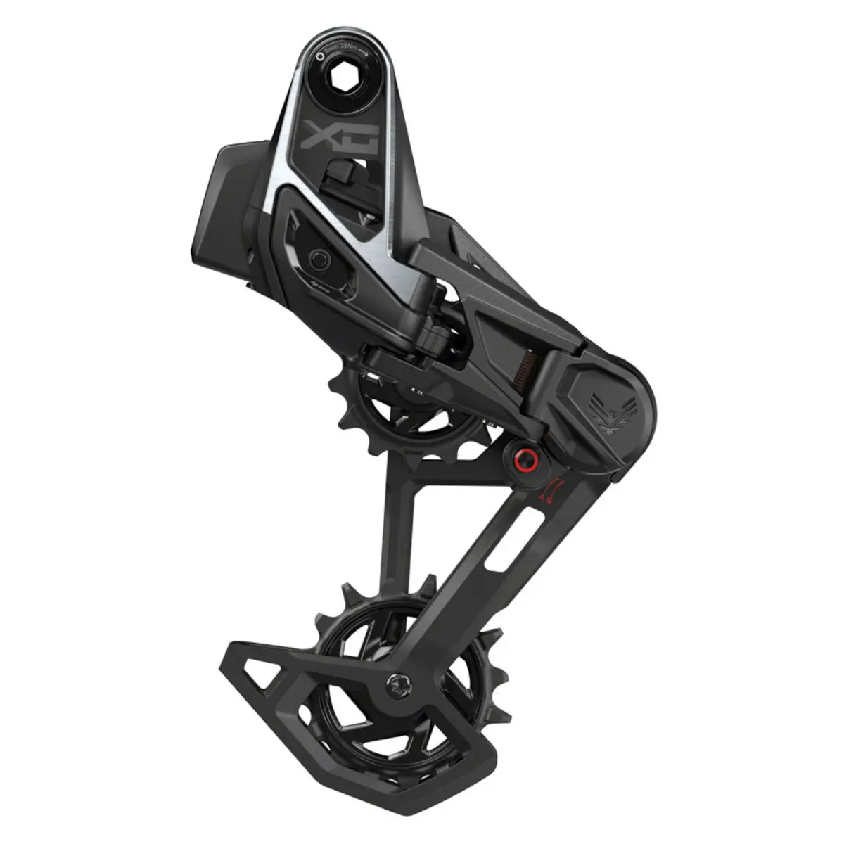 Sram X0 Eagle T-Type Axs Rear Derailleur - 12-Speed 52T Max (Battery Not Included) Udh Hangerless Aluminum Cage Black/Silver 1