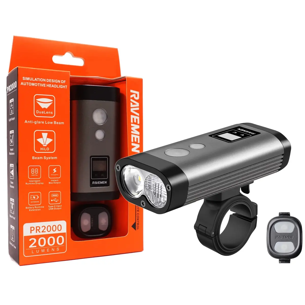 Ravemen Pr2000 Usb Led Headlight 2000 Lumen 1