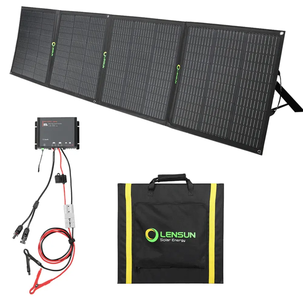 Lensun Solar - 200W 12V Foldable Solar Panel Kit With Waterproof Mppt Solar Controller 1