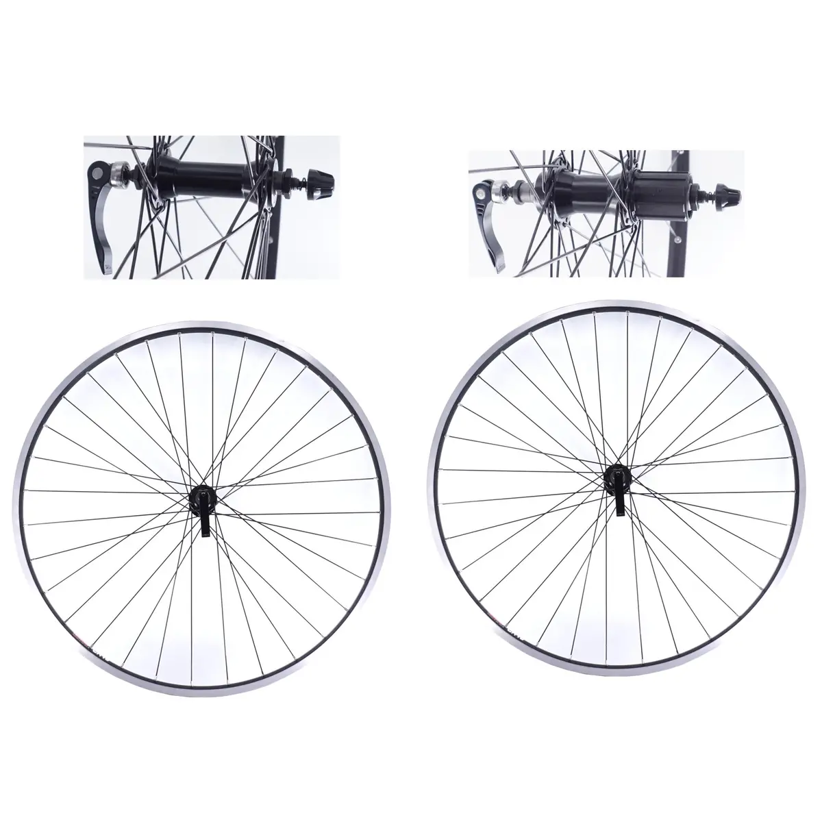 Sun Ringle Cr-18 700C Black 9X100 Qr Front 10X135 Qr Rear Hg Cassette Type Hybrid Bike Wheelset 1