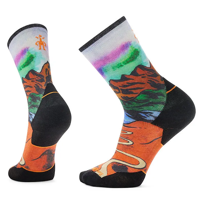 Trail Run Targeted Cushion Singletrack Print Crew Socks 1