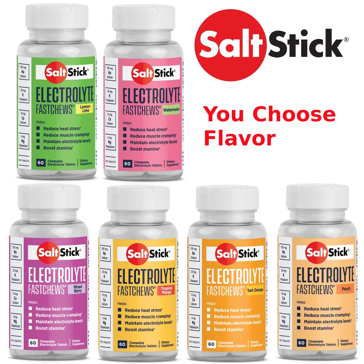 Saltstick Electrolyte Fastchews 60 Tablets Bottles 1
