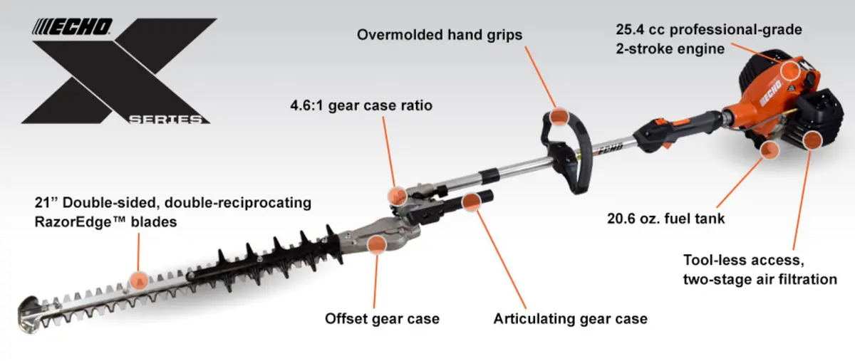 Echo Hca-2620S 25.4Cc X Series Short Shaft Articulating Hedge Trimmer 1