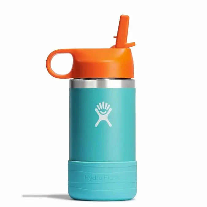 12 Oz Kids Wide Mouth W/ Straw Lid & Boot 2