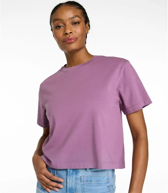 Sunday Sunwashed Cropped Boxy Crewneck Tee Short Sleeve Women's Regular 1