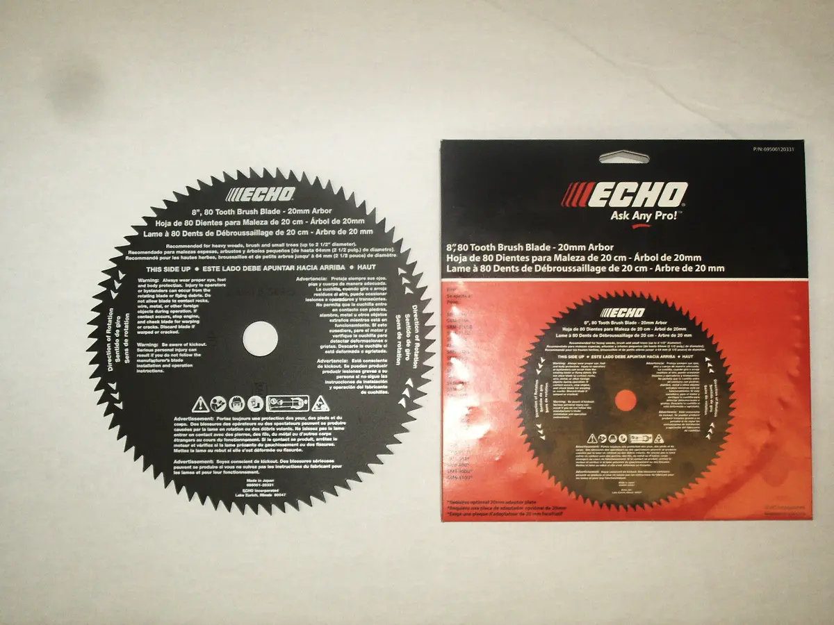 Echo 8" 80-Tooth Brushcutter Blade 20Mm Arbor 69500120331 1