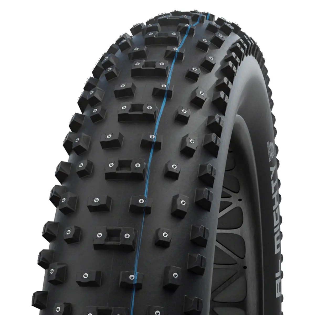 Schwalbe Al Mighty Tire - 26X4.8 Tubeless Folding Evolution Line Addix Speed Grip Super Ground E-25 Studded 1