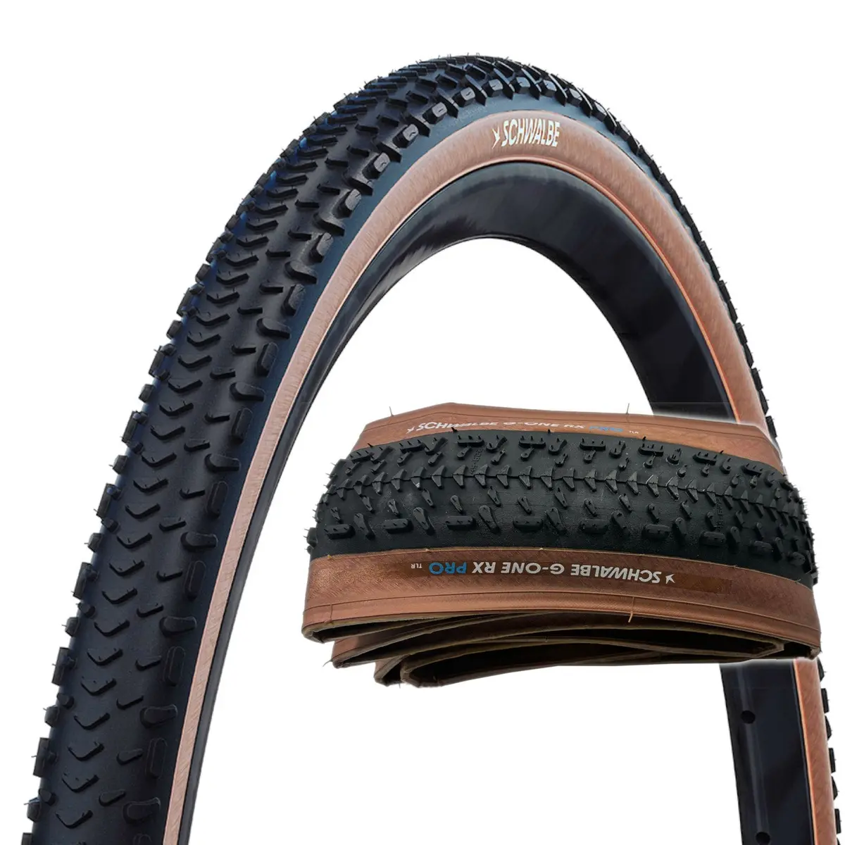 Schwalbe G-One Rx Pro 700C Tubeless Folding Brown Sidewall Gravel Tire 1