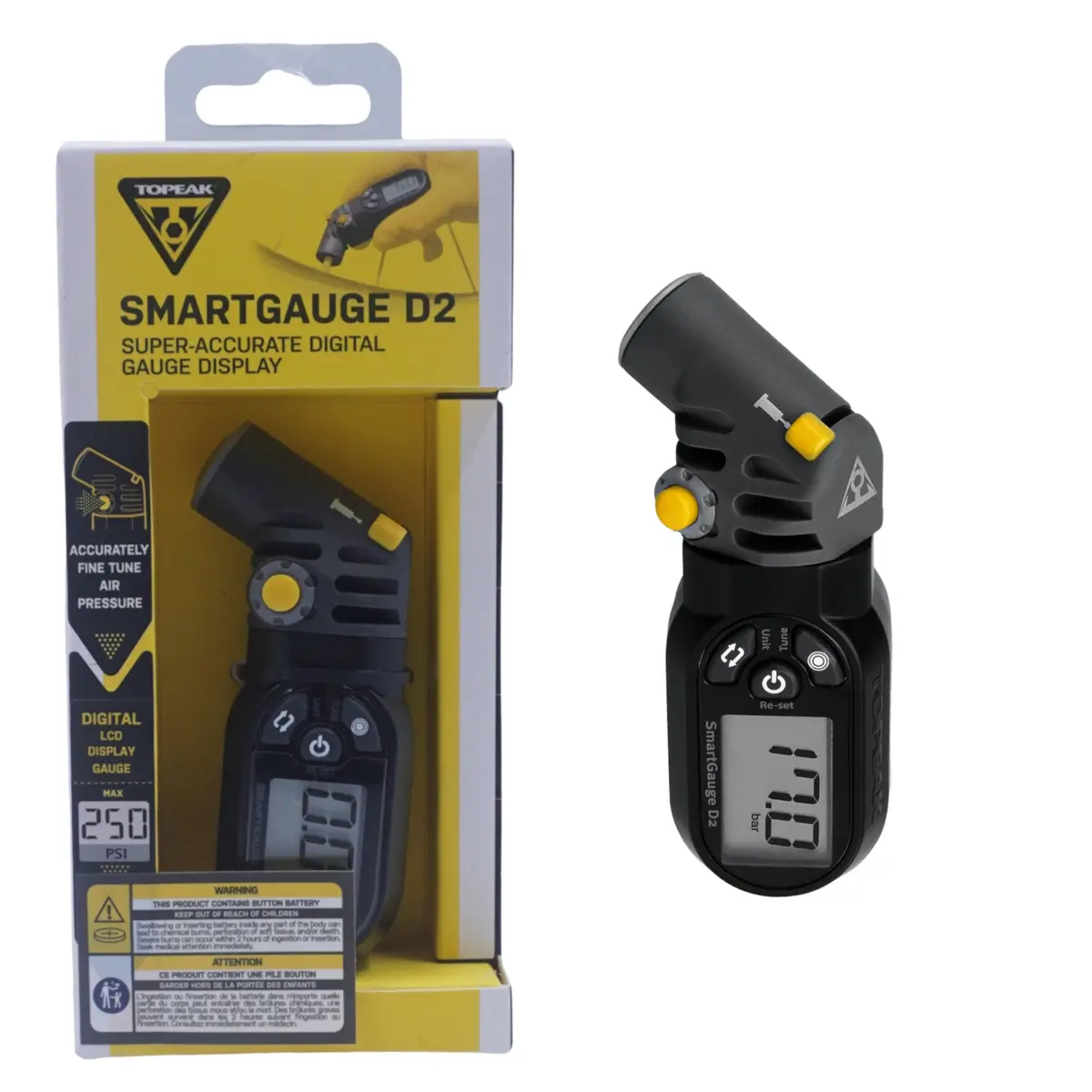 Topeak Tsg-02 Smart Gauge D2 Digital Tire Pressure For Presta And Schrader 1