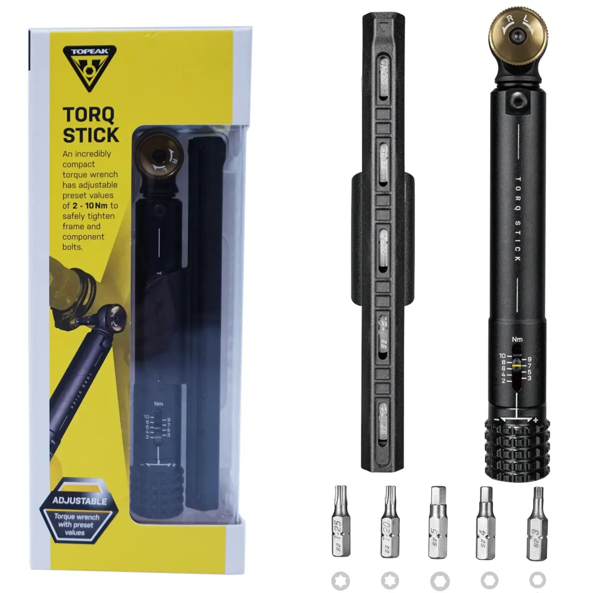 Topeak Tt2587 Torq Stick 2-10Nm  5 Torx & Hex Tool Bits 1