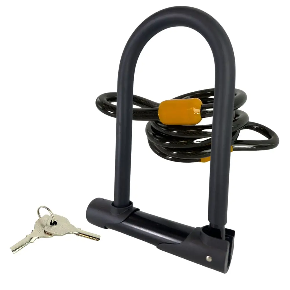 Bike U Lock With Cable - 14Mm Anti-Theft Bicycle Lock With 48-Inch Cable & Mounting Bracket | Compatible With Road Bikes, Mountain Bikes, And E-Bikes 1
