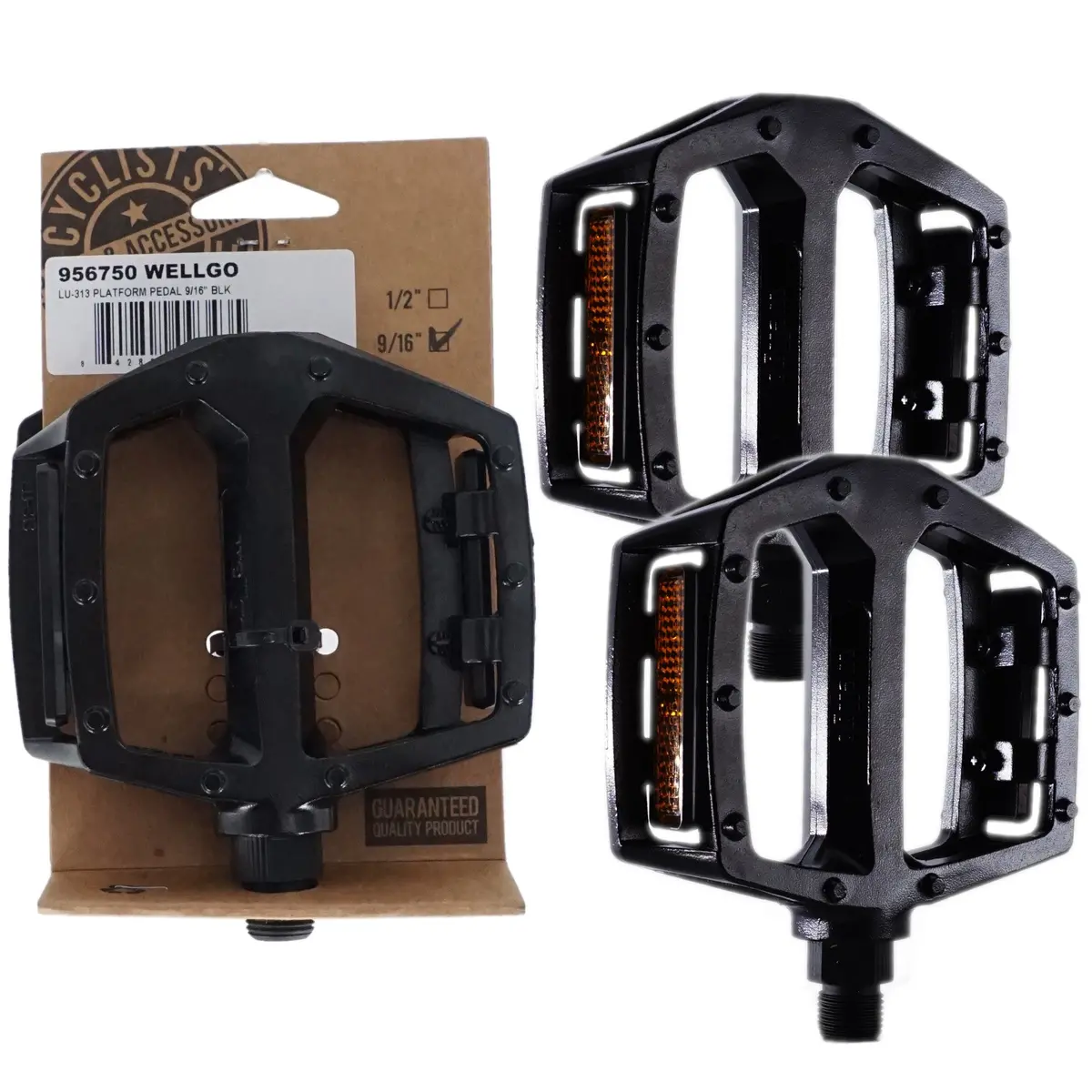 Wellgo Lu-313 Aluminum Platform Pedals 9/16" 1