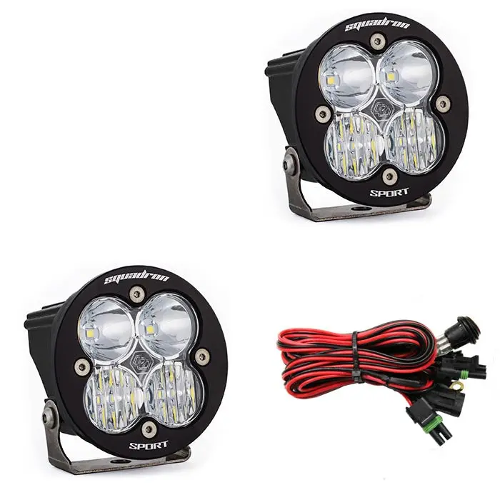 Baja Designs - Squadron-R Sport Black Led Auxiliary Light Pod Pair - Universal 1
