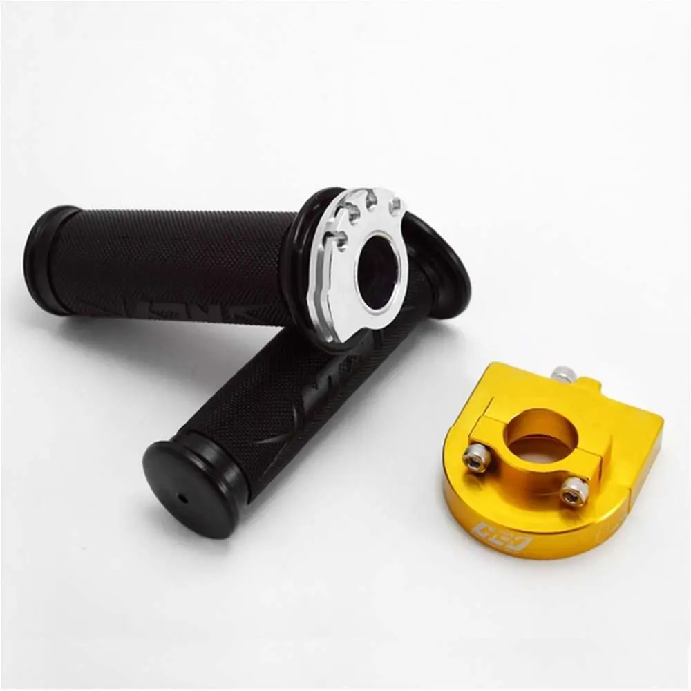 Ncy Throttle & Grip Set (Bearing Style, 7/8") - Gold 1