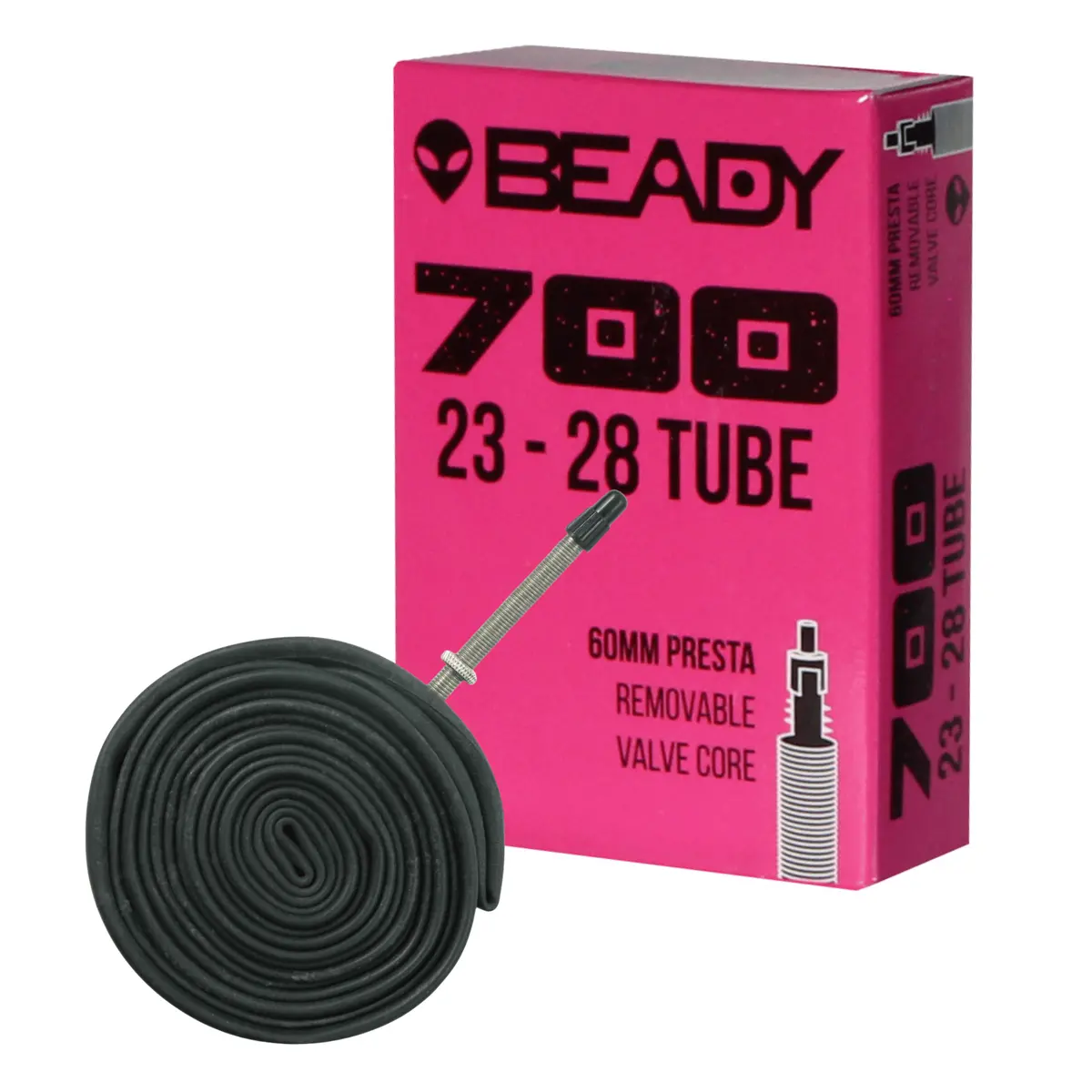 Beady Presta Tube 700X23-28 60Mm Threaded Valve 1