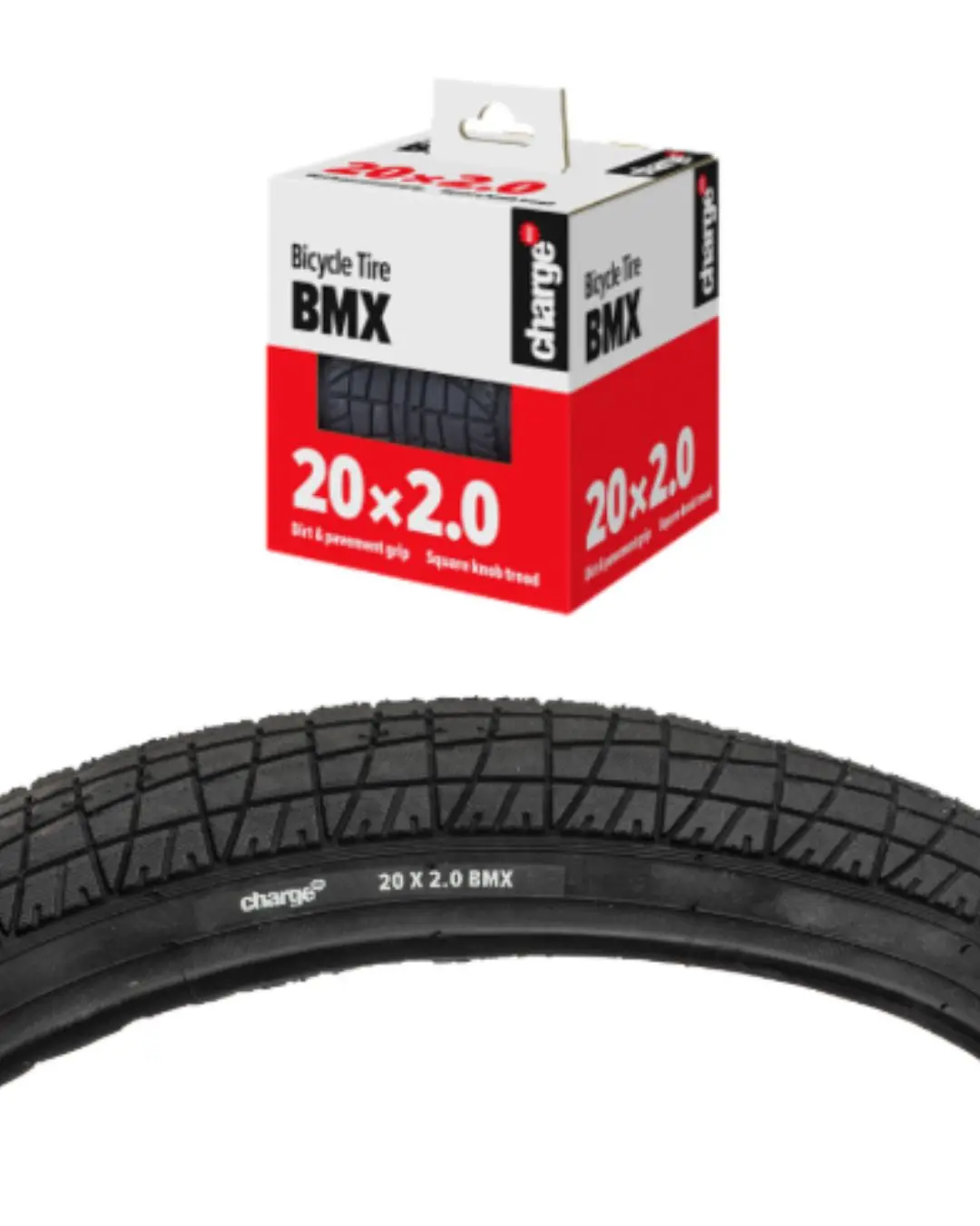 Charge Innova 20 X 2.0 Bmx Bike Tire Dirt And Pavement Grip Black 1