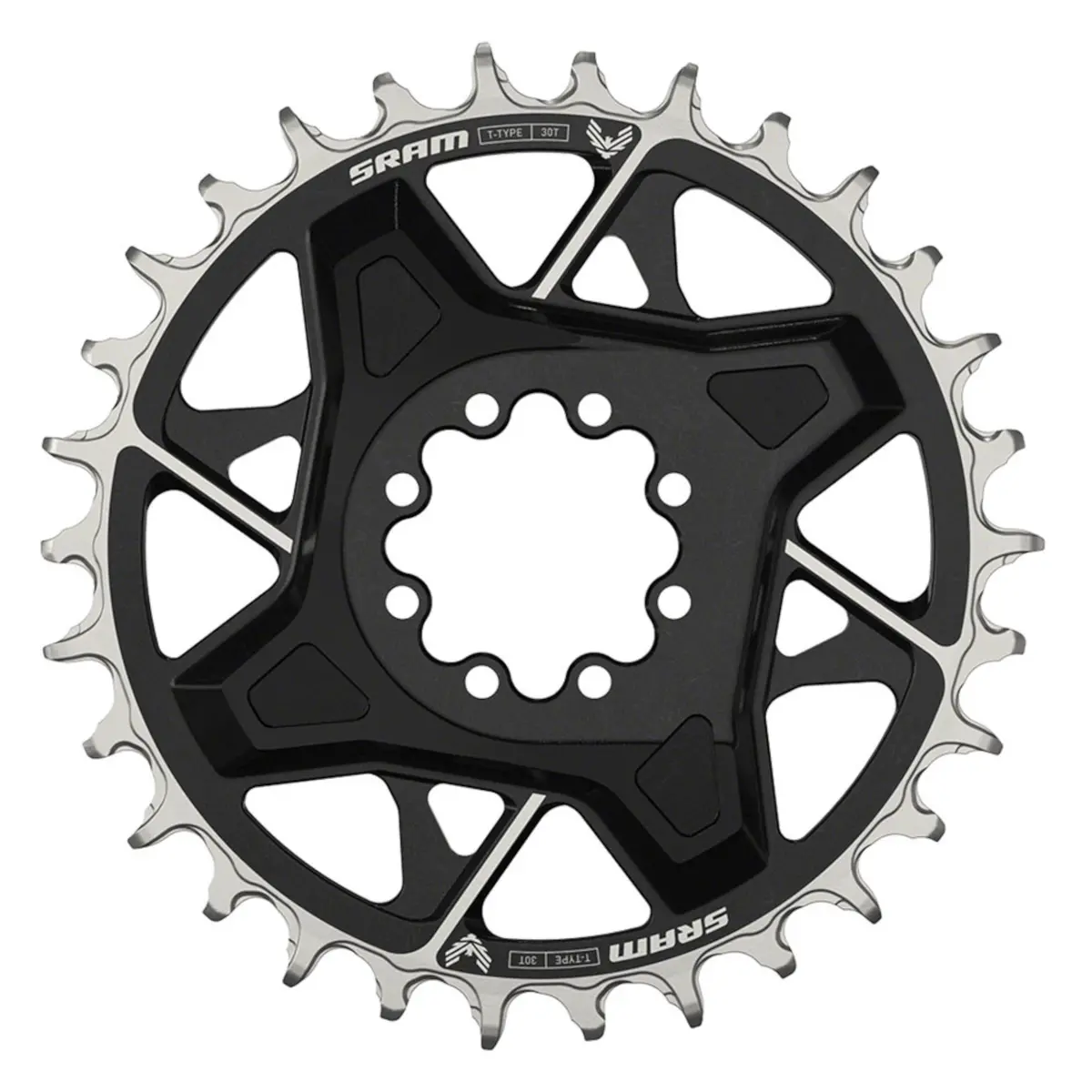 Sram X0 Eagle T-Type Direct Mount Chainring - 12-Speed 8-Bolt Direct Mount 3Mm Offset Aluminum Black D1 1