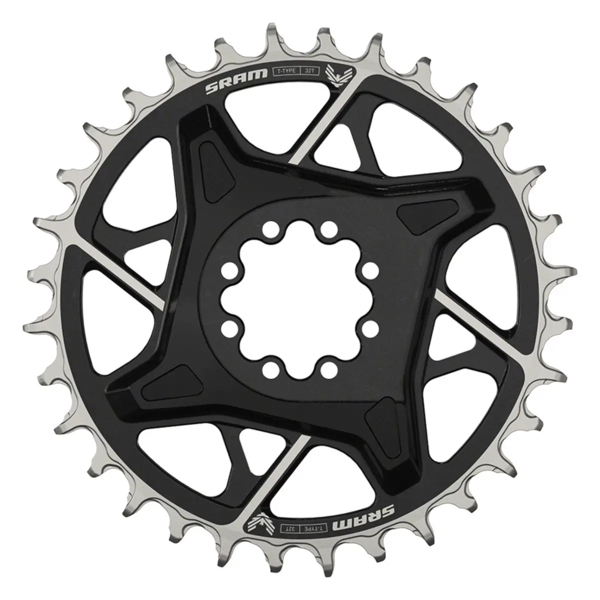 Sram X0 Eagle T-Type Direct Mount Chainring - 12-Speed 8-Bolt Direct Mount 3Mm Offset Aluminum Black D1 2