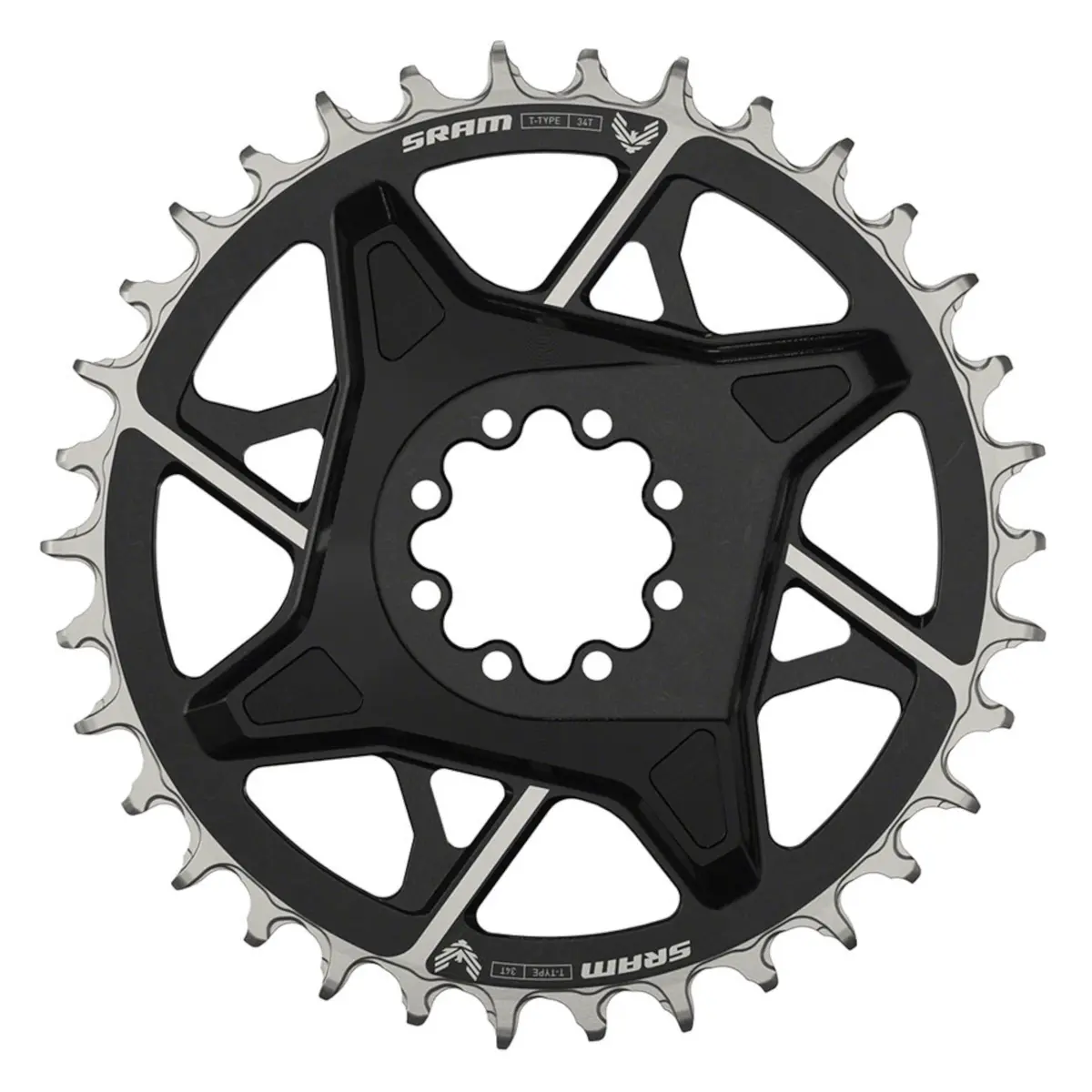 Sram X0 Eagle T-Type Direct Mount Chainring - 12-Speed 8-Bolt Direct Mount 3Mm Offset Aluminum Black D1 3