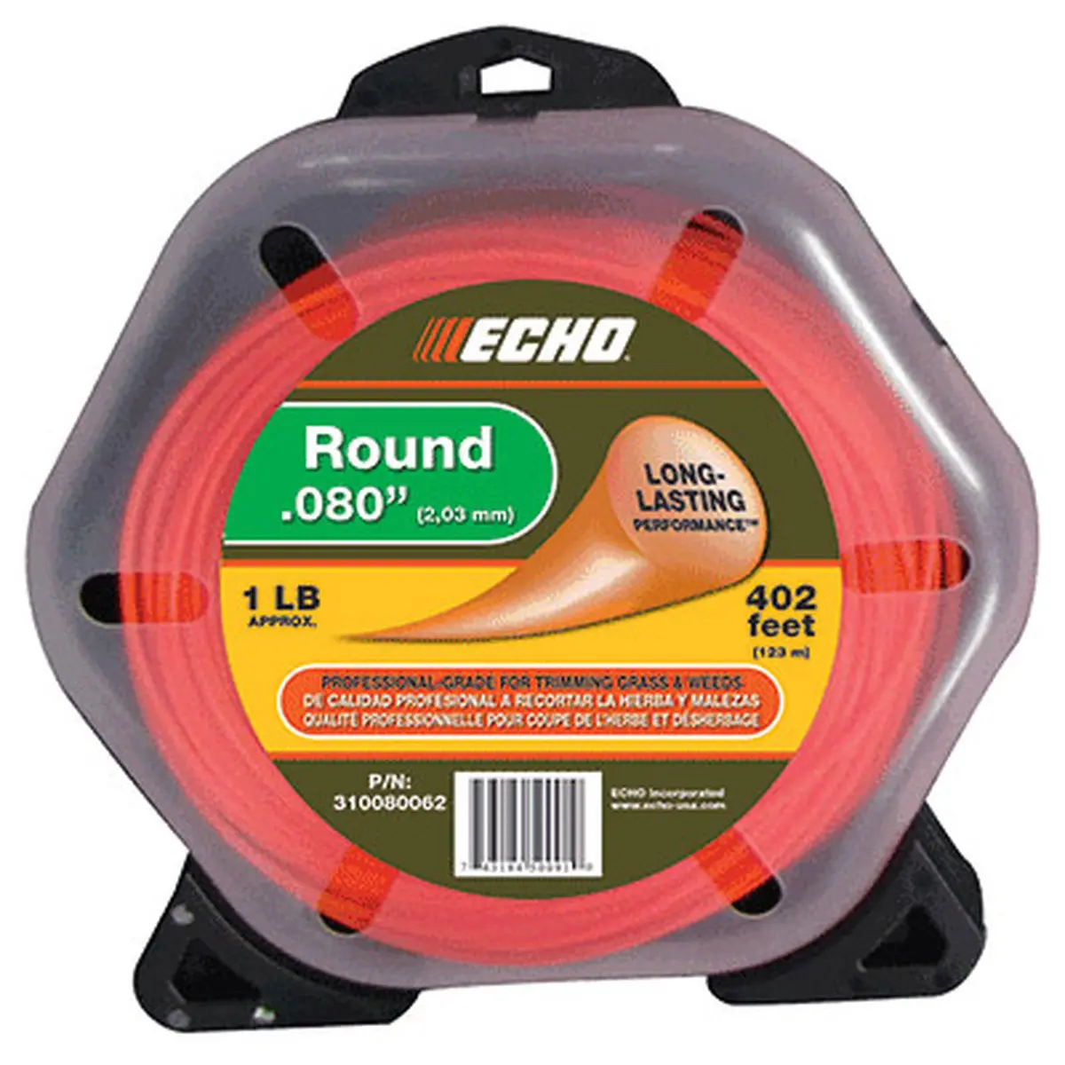 Echo Round .080 Trimmer Line 1-Pound Donut (402 Feet) 310080062 1
