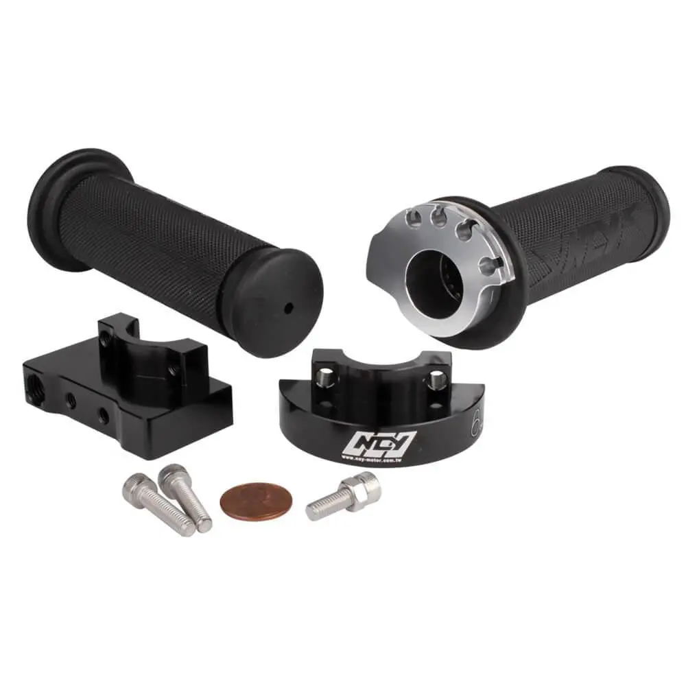 Ncy Throttle & Grip Set (Bearing Style, 7/8") - Black 1