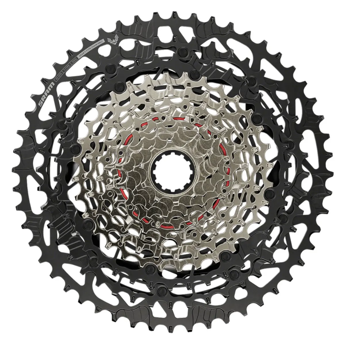 Sram Eagle T-Type Xs-1270 Cassette - 12-Speed 10-52T For Hg (8-10) Driver Silver/Black 1