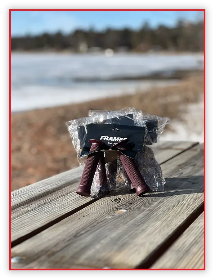Lot Of 3 Framed M-Wave Bmx Rubber Bike 130Mm Slide On Grips Dark Burgandy New 1