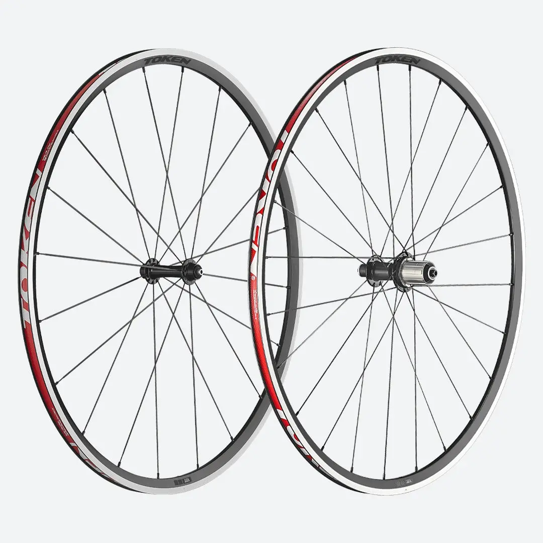 Token C22a 700C Black Alloy 9X100 Front 10X130 Rear Qr Hg12 Wheelset 1