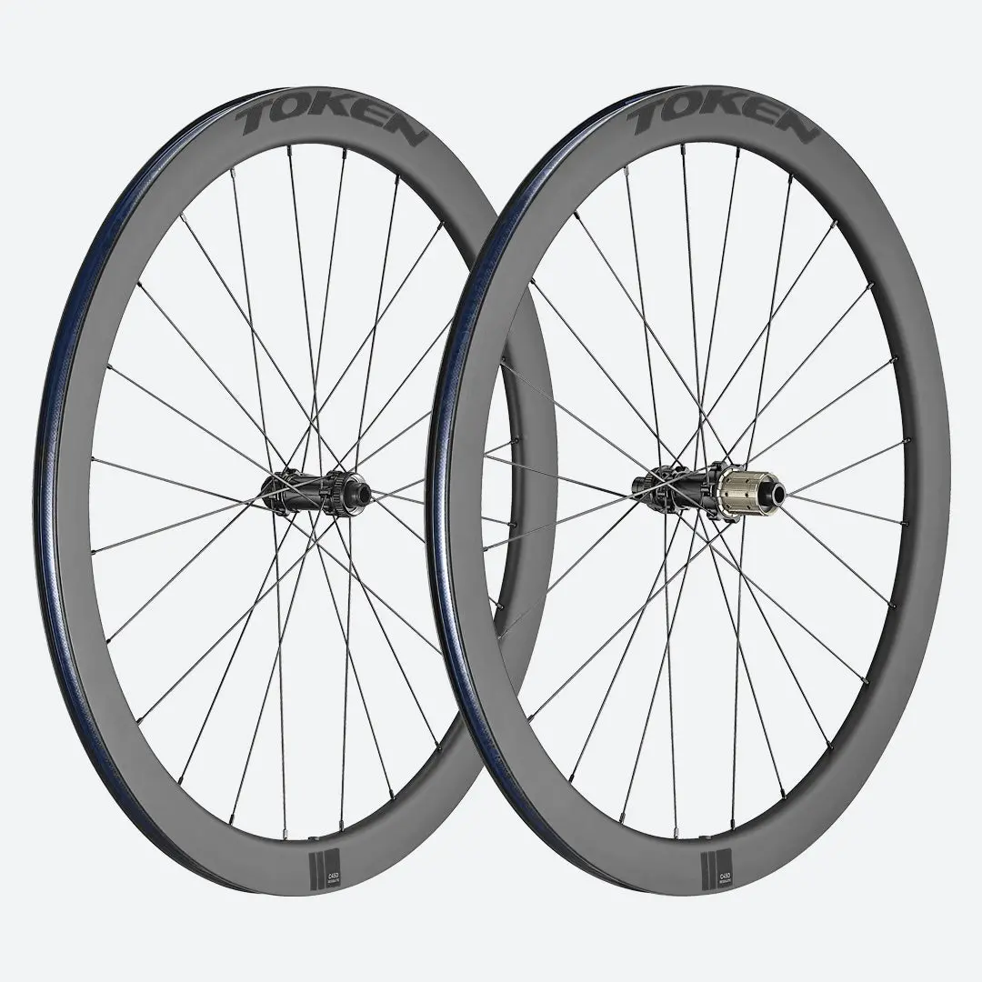 Token C45d Carbon 700C Convertible 9X100 10X135 Qr Or 12X100 12X142 Ta Hg12 Centerlock Disc 45Mm Gravel Wheelset 1