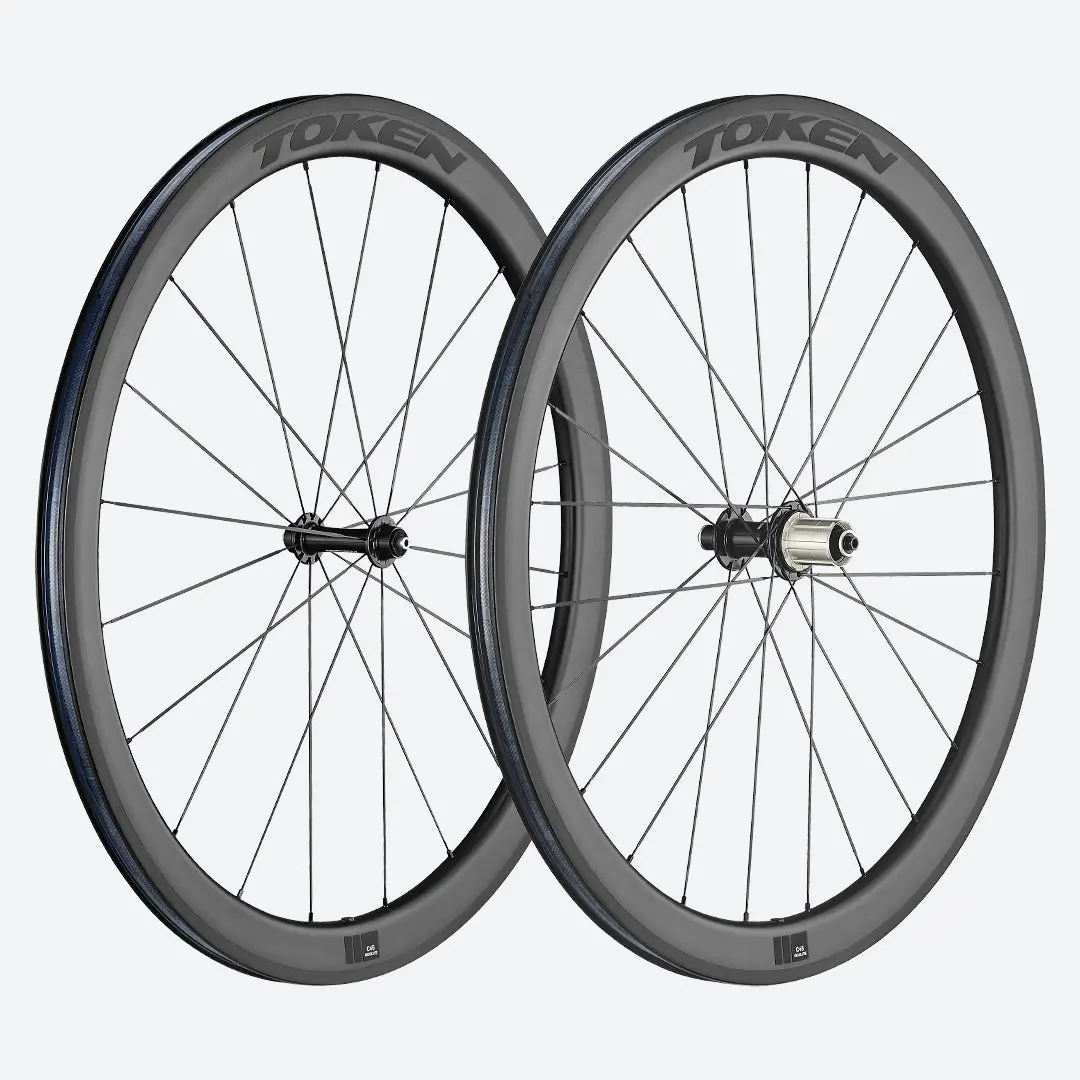 Token C45r 700C 9X100 Front 10X130 Rear Qr Hg12 45Mm Carbon Tubeless Wheelset 1