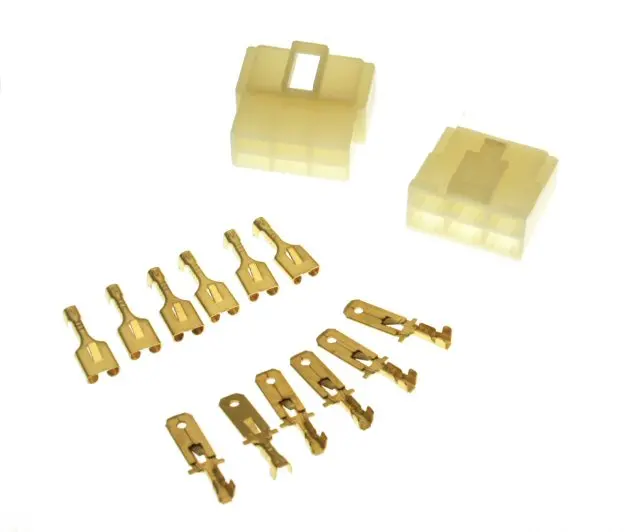 Universal Parts 6 Pin Connector Kit - 6.3Mm Pin 1