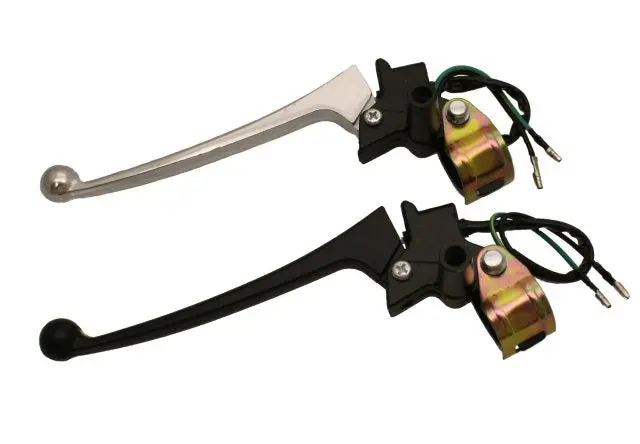Brake Lever/Stop Switch Assembly With Mirror Mount - Black 1