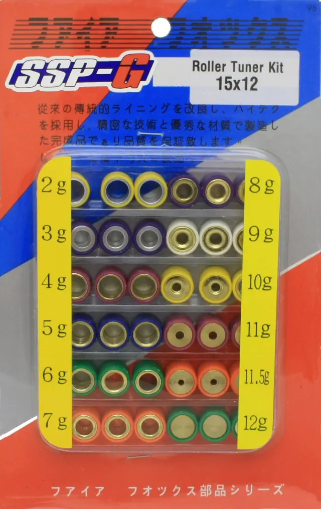 Ssp-G 15X12 Minarelli Roller Weight Tuning Kit 1