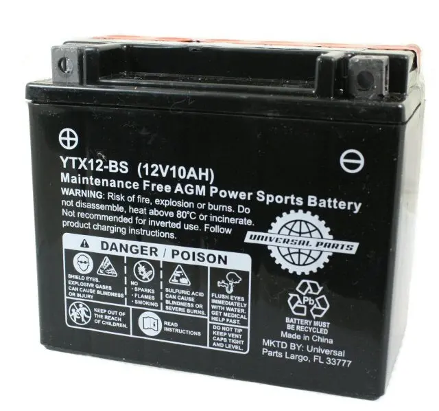 Universal Parts 12V 10Ah Battery Ytx12-Bs 1