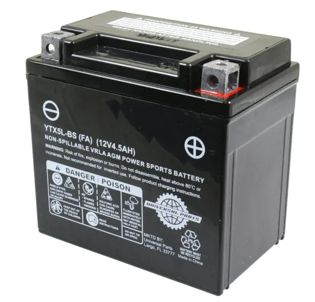 Universal Parts 12V 4.5Ah Battery Ytx5l-Bs - Factory Activated 1