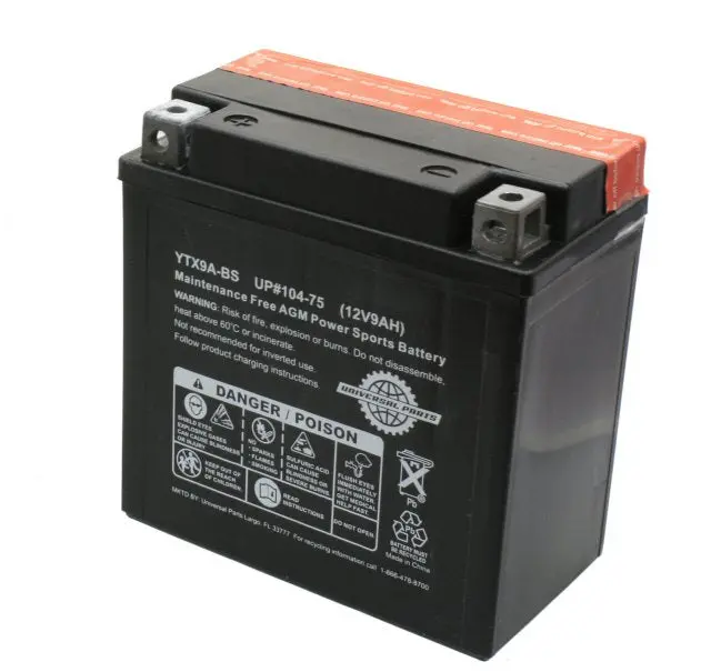 Universal Parts 12V 9Ah Battery Ytx9a-Bs 1
