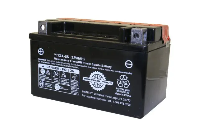 Universal Parts 12V 6Ah Battery Ytx7a-Bs 1