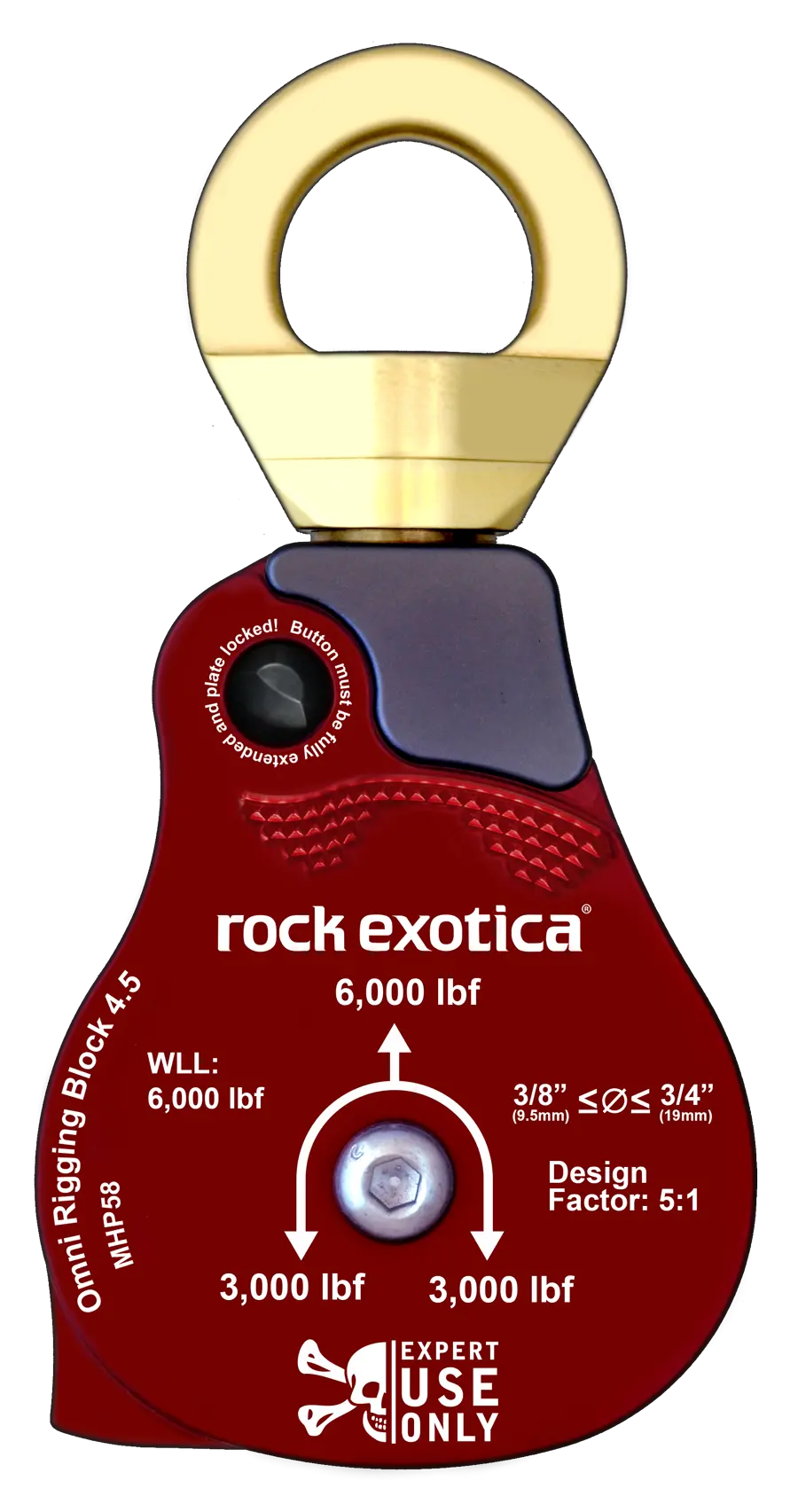 Rock Exotica 4.5" Omni-Block Swivel Pulley - 3/4" Rope 1