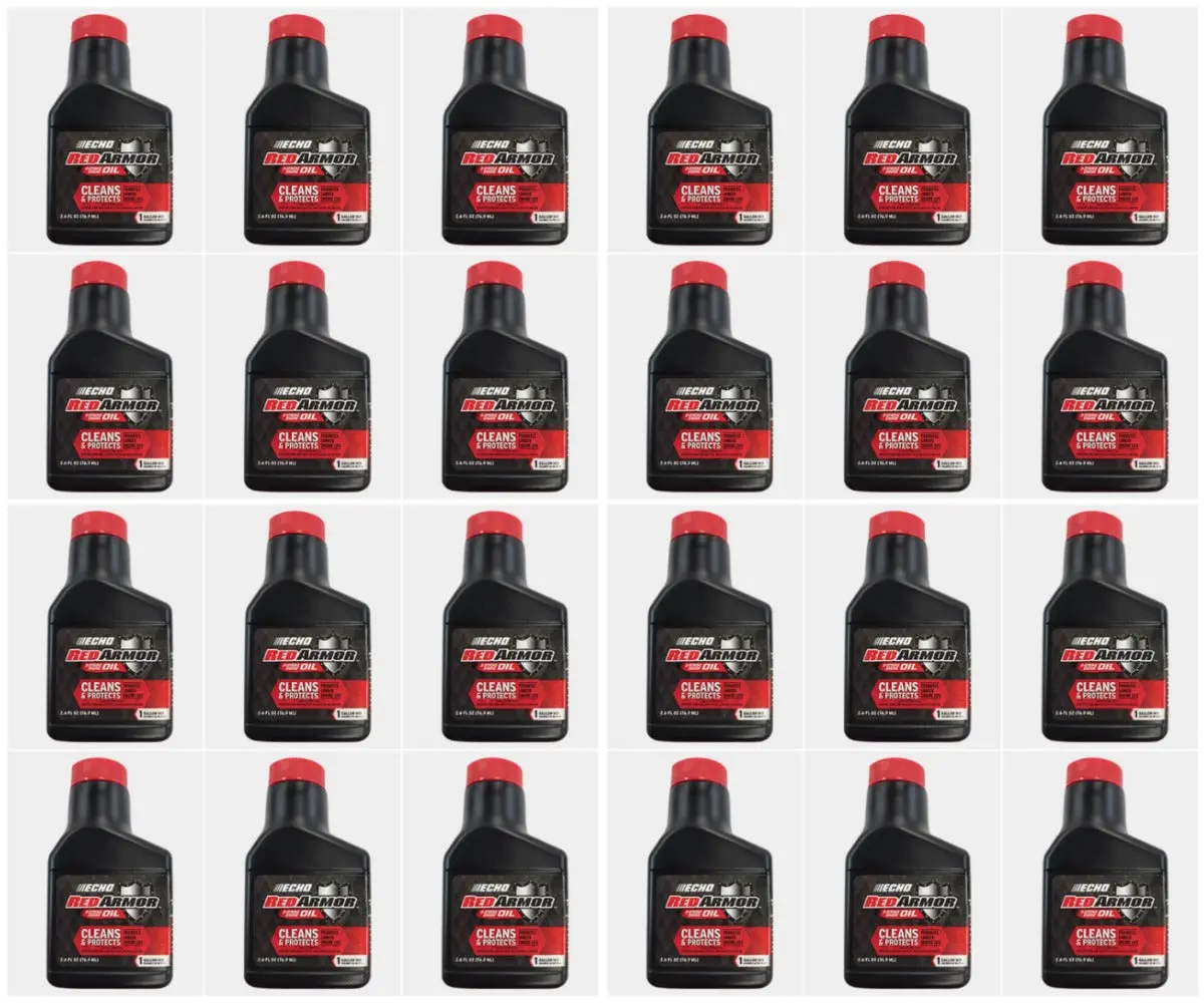 (24 Pack) 2.6 Oz: 1 Gallon Mix Echo Red Armor 2-Cycle Oil 6550001 1