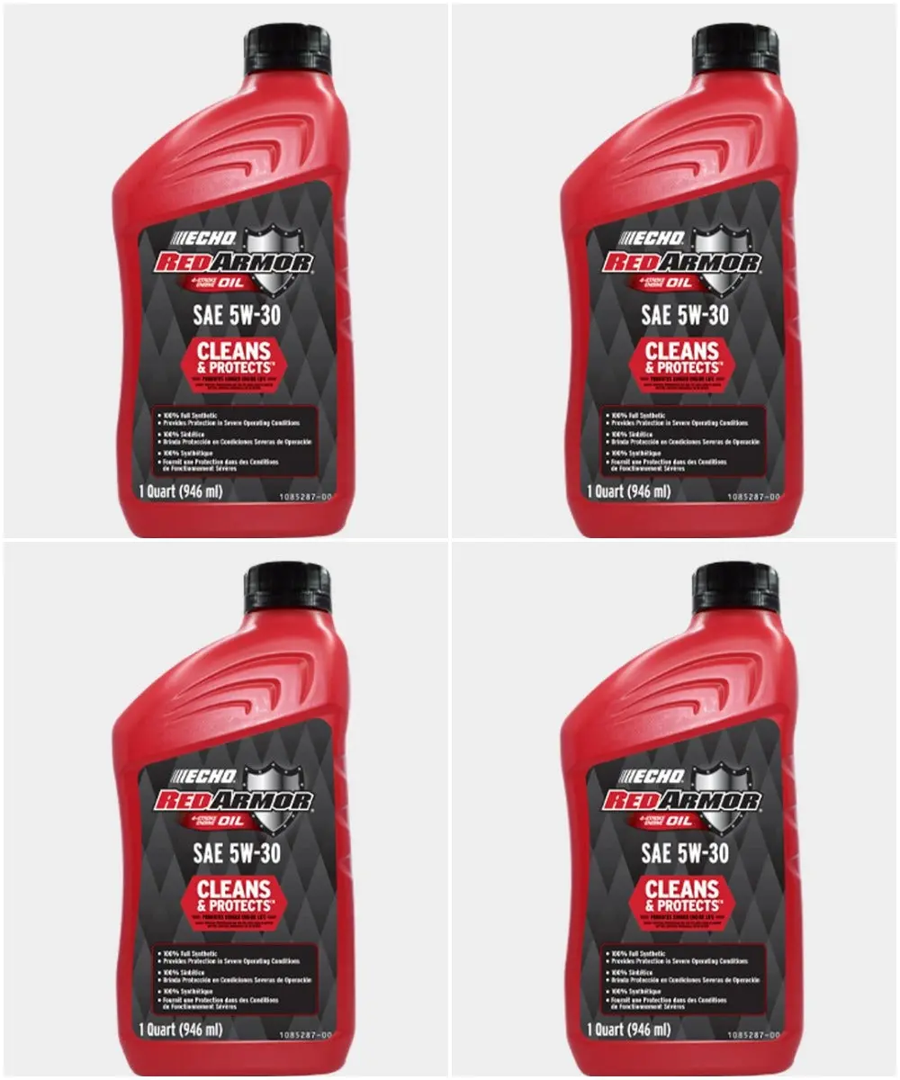 (4 Pack) 1 Quart 4-Stroke Oil Red Armor Sae 5W-30 6554032 1