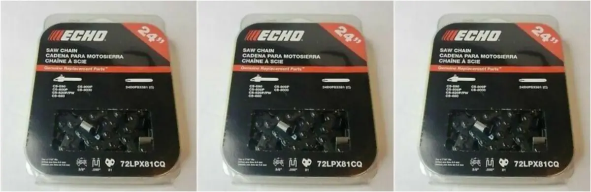 (3 Pack) 72Lpx81cq Genuine Echo 24" Chainsaw Chain Cs-620P Cs-600 Cs-800 1