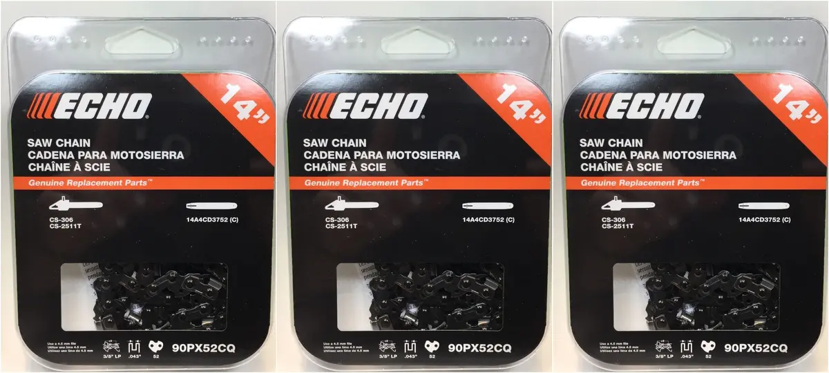 (3 Pack) 90Px52cq Echo 14" Chainsaw Chain Cs-2511T 1