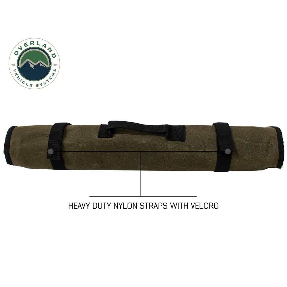 Overland Vehicle Systems - Rolled Bag Socket Organizer With Handle & Straps #16 Waxed Canvas Universal 1