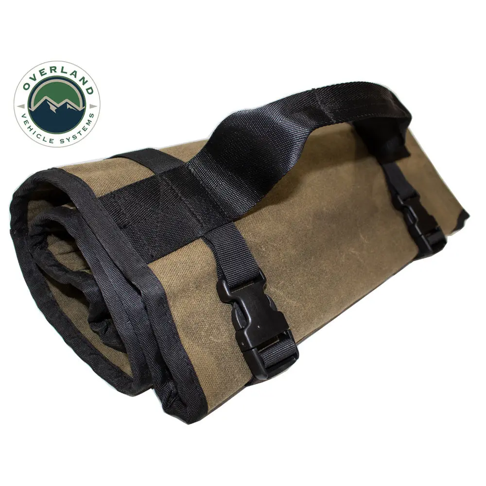 Overland Vehicle Systems - Rolled Bag General Tools With Handle & Straps #16 Waxed Canvas Universal 1