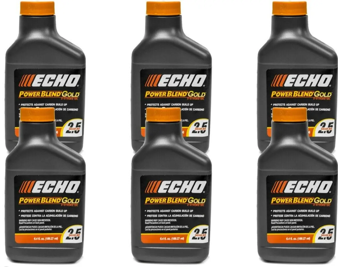 (6 Pack) 6.4Oz: 2.5 Gallon 2-Cycle Oil Mix Powerblend 6450025G Gold 1