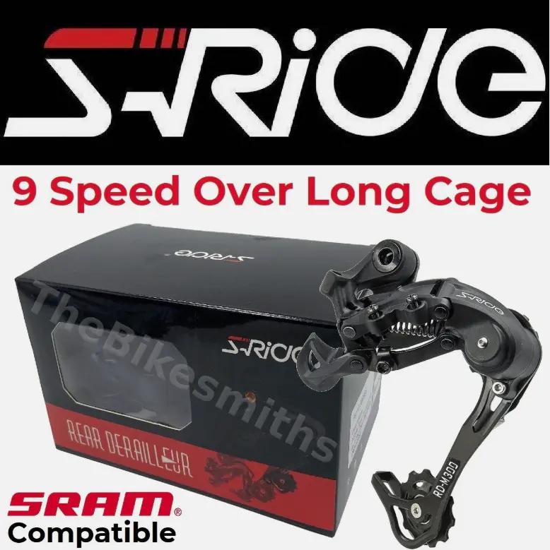 S-Ride Rd-M300 9 Speed Long Rear Derailleur 1:1 Ratio Sram Compatible 1