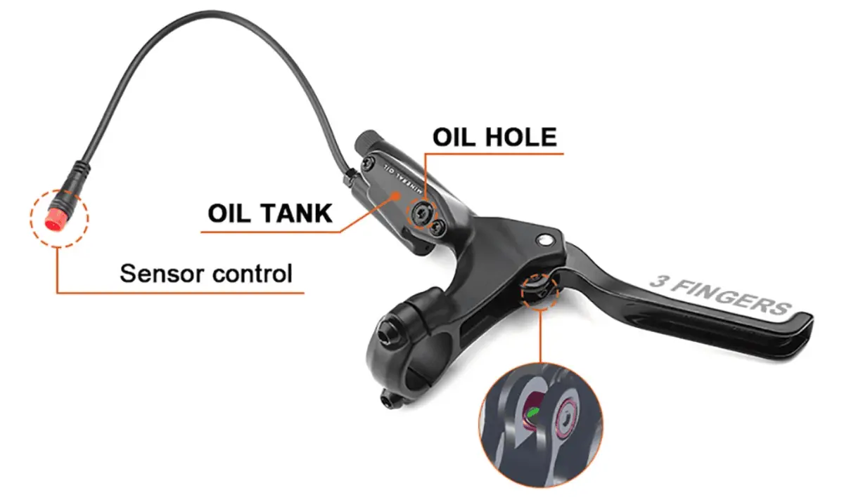 Tektro E350 Hydraulic Brake Lever With Sensor - Left Side For E-Bikes | Electric Cut-Off | Compatible With Most E-Bike Models 2