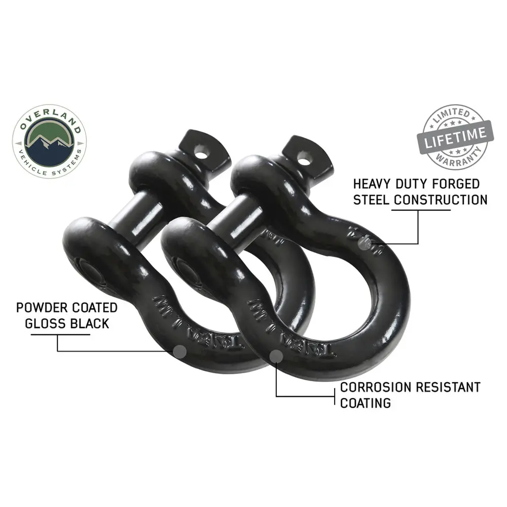 Ovs - Recovery Shackle D-Rings - 3/4" 4.75 Ton (Pairs) 1