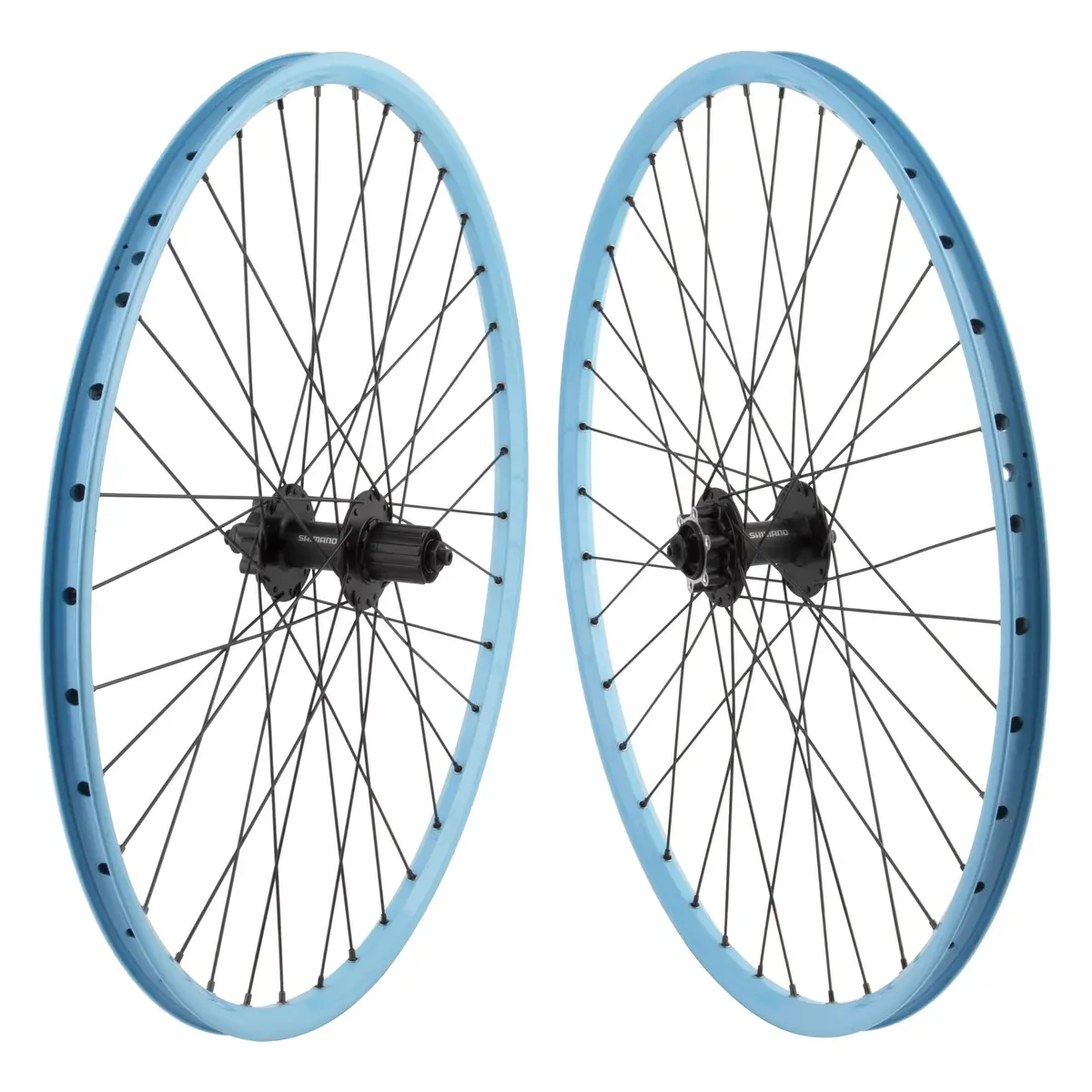 Shining Db25 26-Inch Blue 9X100 Front 10X135 Rear Qr Shimano Hg Type Disc Wheelset 1