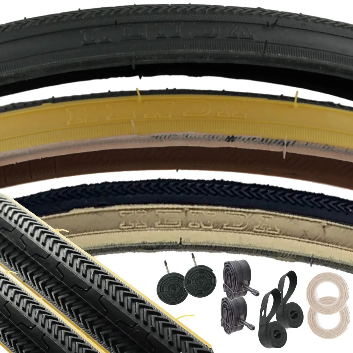 Kenda K36 27X1-1/8 Tire +Tube + Rim Strip Kit 1
